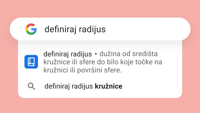 Pretraživanje upita 'što znači zašto' prikazuje rezultat 'iz tog razloga'